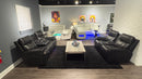 U8881/U8880 BLACK LEATHER PWR REC SOFA/PWR CONSOLE REC LOVESEAT
