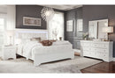 POMPEI METALLIC WHITE QUEEN BED WITH LED - Furniture Center (NY)