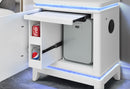 ALINA WHITE NIGHTSTAND WITH COOLER, LED, SPEAKER AND USB - Furniture Center (NY)