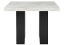 D04 WHITE BAR TABLE AND 6 D04 BLACK BAR STOOL - Furniture Center (NY)