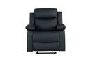 U6026 BLACK PU 72A GLIDER RECLINER WITH LED - Furniture Center (NY)