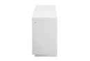 AILEEN WHITE 76" ENT UNIT W/LED, SPEAKERS, CRYSTAL AND POP-UP DOORS - Furniture Center (NY)