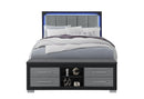 EMMA BLACK/GREY QUEEN BED WITH LED AND USB - Furniture Center (NY)