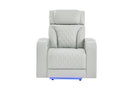 U8611 BLANCHE SILVER POWER RECLINER WITH POWER HEADREST AND LED