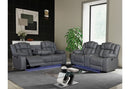 U7068 GREY 10 PWR REC SOFA/PWR CON REC LOVESEAT WITH LED - Furniture Center (NY)