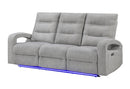 U6611 GREY 15 POWER RECLINING SOFA WITH LED - Furniture Center (NY)