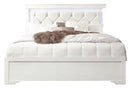 POMPEI METALLIC WHITE QUEEN BED WITH LED - Furniture Center (NY)