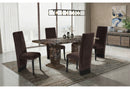 D12 BROWN DINING TABLE WITH 6 D12 BROWN DINING CHAIRS - Furniture Center (NY)
