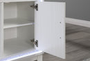 LILY WHITE ENTERTAINMENT UNIT 72 W/ LED, SPEAKERS, CRYSTAL INSERTS - Furniture Center (NY)