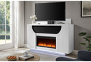 AVEENA WHITE 76" ENT UNIT WITH TV, LED, SPEAKERS, CRYSTAL AND POP-UP - Furniture Center (NY)