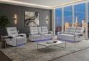 U6611 GREY 15 PWR REC SOFA/PWR CONSOLE REC LOVESEAT/POWER RECLINER - Furniture Center (NY)
