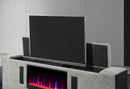 ISABELLA GREY KING BED W/LED, TV LIFT, SPEAKER AND FIREPLACE - Furniture Center (NY)