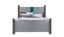 LOGAN SILVER FULL BED, DRESSER, MIRROR AND NIGHTSTAND - Furniture Center (NY)
