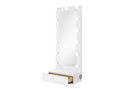 ELLA WHITE NARROW TALL MIRROR WITH LED AND SPEAKER - Furniture Center (NY)