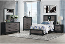 LISBON GREY/BLACK BOOKCASE TWIN BED, DRESSER, MIRROR AND NIGHTSTAND - Furniture Center (NY)