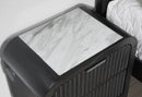 BECKETT WHITE/BLACK QUEEN BED - Furniture Center (NY)