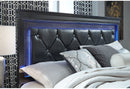 POMPEI METALLIC GREY KING BED GROUP WITH LED