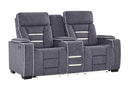 U1895 GREY P2 CONSOLE RECLINING LOVESEAT WITH IS AND LED - Furniture Center (NY)