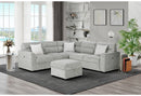 U9401 NICKEL SOFA BED SECTIONAL WITH 3 PILLOWS AND OTTOMAN