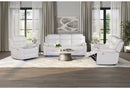 U6026 BLANCHE WHITE REC SOFA W/LED/CONS REC LS W/SPKR&LED/GR W/LED - Furniture Center (NY)