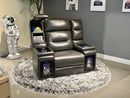 MVP BLANCHE BLACK POWER RECLINER WITH POWER HEADREST - Furniture Center (NY)