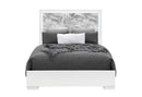NAOMI SILVER MARBLE FULL BED WITH LED