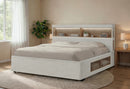 SADIE BEIGE QUEEN BED WITH STORAGE - Furniture Center (NY)