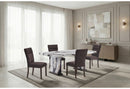 D8212 DINING TABLE WITH 6 D8212 DINING CHAIRS BROWN - Furniture Center (NY)