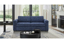 U0211 NAVY PULL OUT SOFA BED WITH LED ACRYLIC SHELVES AND SPEAKERS - Furniture Center (NY)