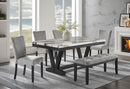 D1319 BLK/WHT DINING TABLE, 4 D1319 LT GREY DC & D1319 LT GREY BN - Furniture Center (NY)