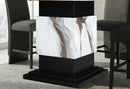 D12 BAR TABLE AND 4 D12 BROWN BAR STOOLS - Furniture Center (NY)