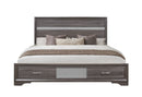 SEVILLE GREY KING BED DRESSER MIRROR NIGHTSTAND - Furniture Center (NY)