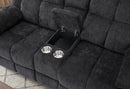 U6000 BLACK CONSOLE RECLINING LOVESEAT - Furniture Center (NY)