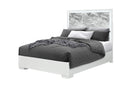NAOMI SILVER MARBLE QUEEN BED WITH LED