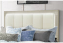 EMMA NATURAL/WHITE QUEEN BED WITH LED AND USB - Furniture Center (NY)
