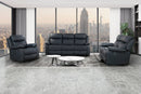 U6026 BLACK PU 72A REC SOFA/CONSOLE REC LOVESEAT W/LED & SPEAKER/REC - Furniture Center (NY)