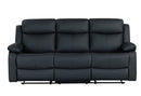 U6026 BLACK PU 72A RECLINING SOFA WITH LED - Furniture Center (NY)