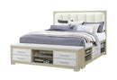 EMMA NATURAL/WHITE KING BED WITH LED AND USB - Furniture Center (NY)