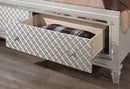 PARIS CHAMPAGNE QUEEN BED WITH LED, DRESSER, MIRROR, NIGHTSTAND