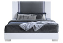YLIME SMOOTH WHITE KING BED, DRESSER, MIRROR, NIGHTSTAND