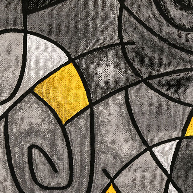 Sivas Charcoal Yellow 8' X 10' Area Rug - Furniture Center (NY)