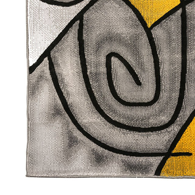 Sivas Charcoal Yellow 8' X 10' Area Rug - Furniture Center (NY)