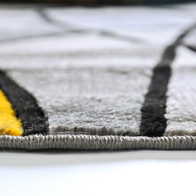 Sivas Charcoal Yellow 8' X 10' Area Rug - Furniture Center (NY)