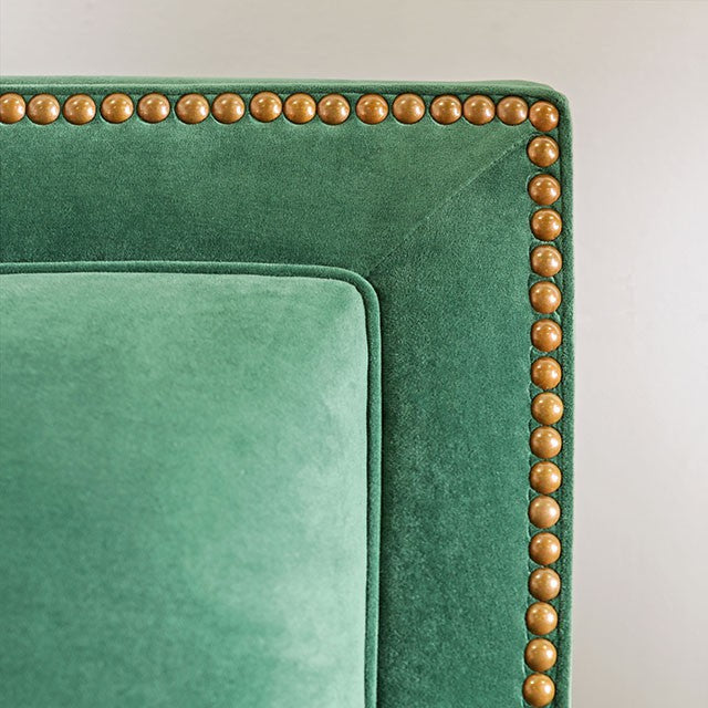 VERDANTE Emerald Green/Gold Sofa - Furniture Center (NY)