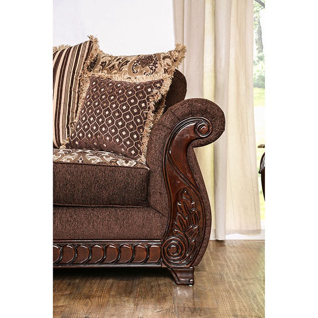 TABITHA Brown Love Seat, Brown - Furniture Center (NY)