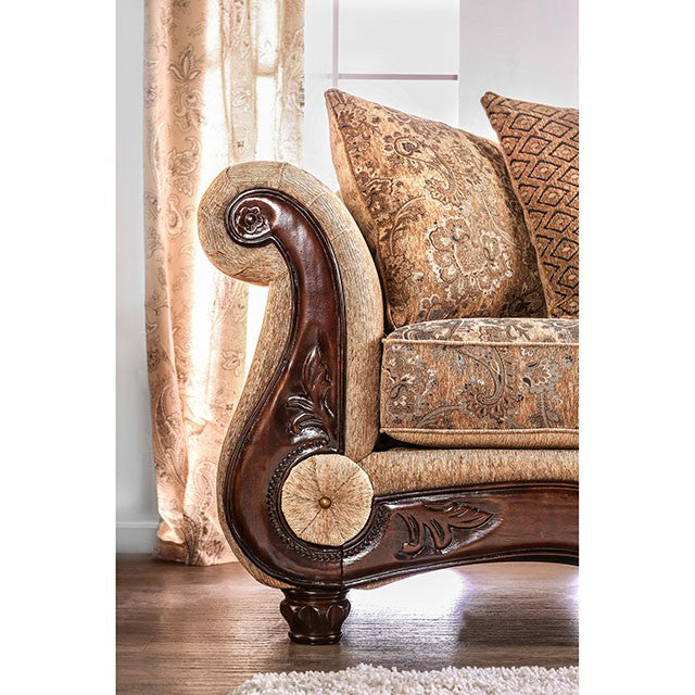 NICANOR Tan/Gold Sofa - Furniture Center (NY)