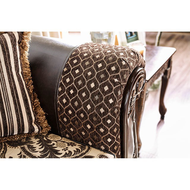 Quirino Light Brown/Dark Brown Sofa - Furniture Center (NY)