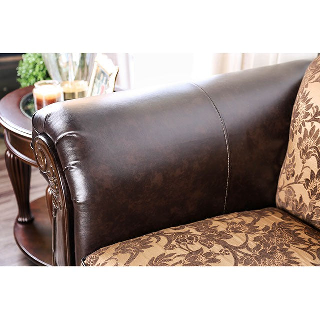 Quirino Tan/Dark Brown Sofa - Furniture Center (NY)