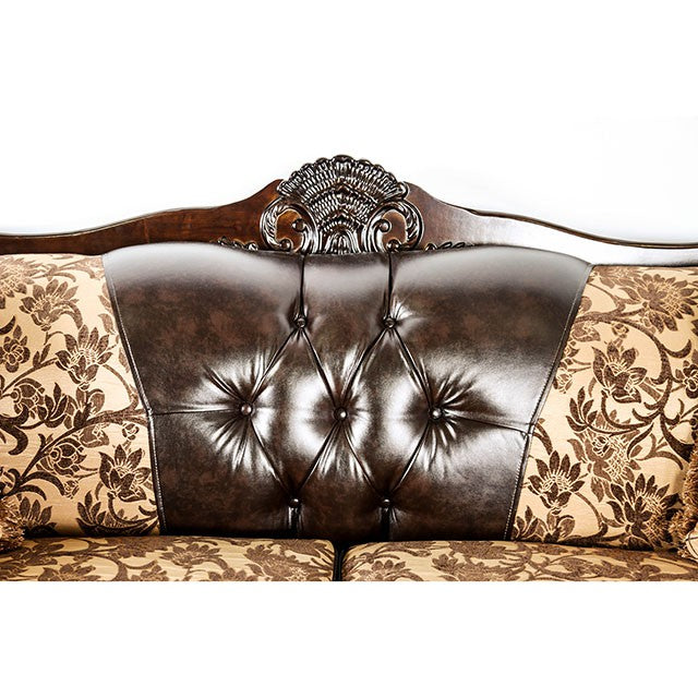 Quirino Tan/Dark Brown Sofa - Furniture Center (NY)