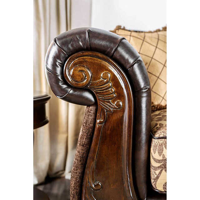 Quirino Tan/Dark Brown Sofa - Furniture Center (NY)